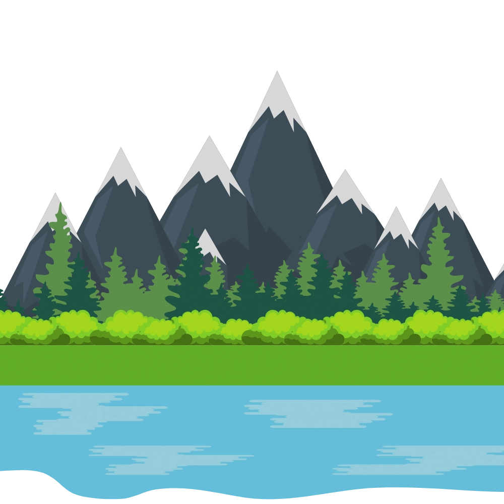 Graphic of a lake