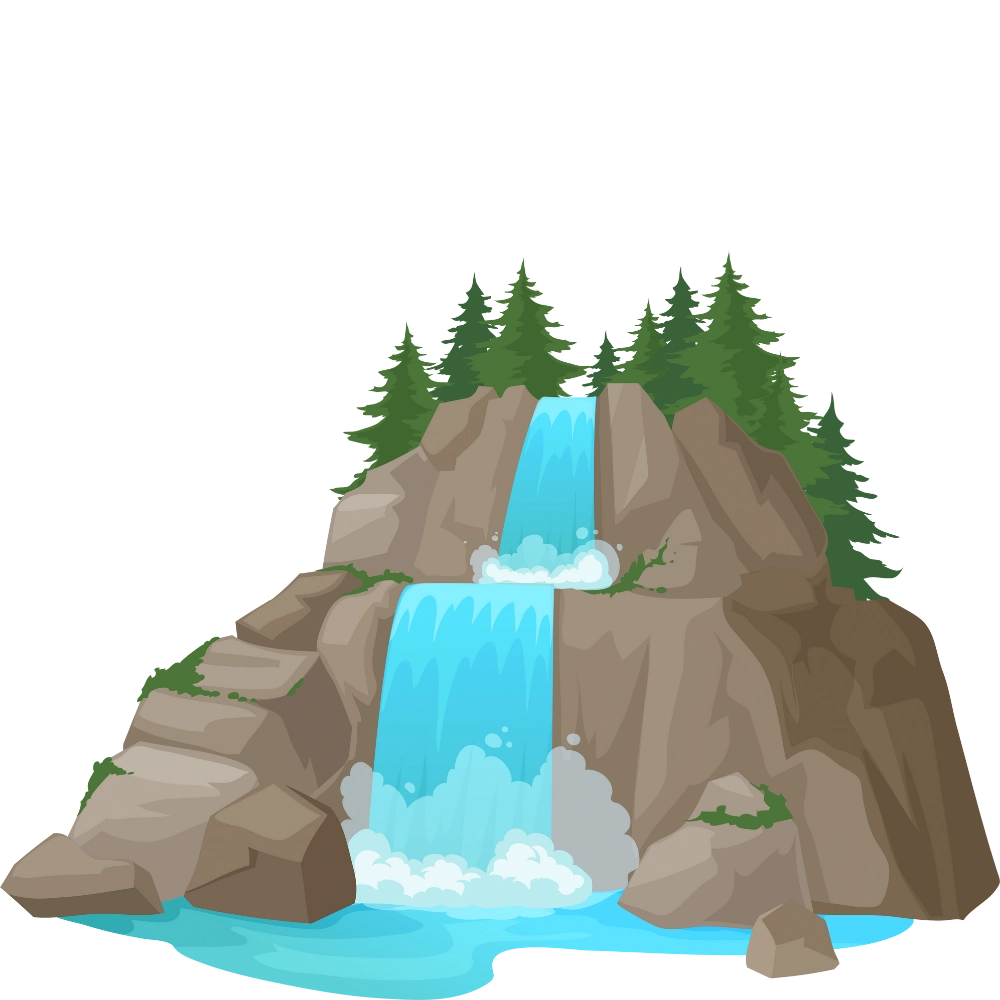 Graphic of a waterfall