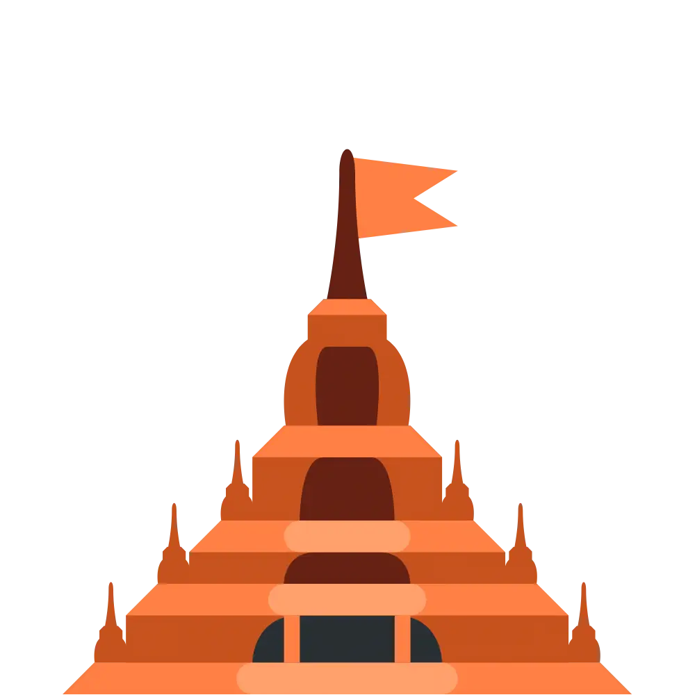 Graphic of a temple in India